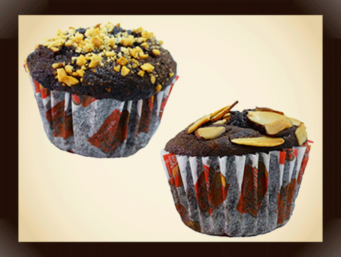 Muffin Choco-Cacahuate y Choco-Almendra